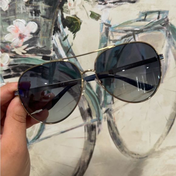 TORY BURCH blue/gold aviator sunglasses ❤️ - Picture 15 of 16